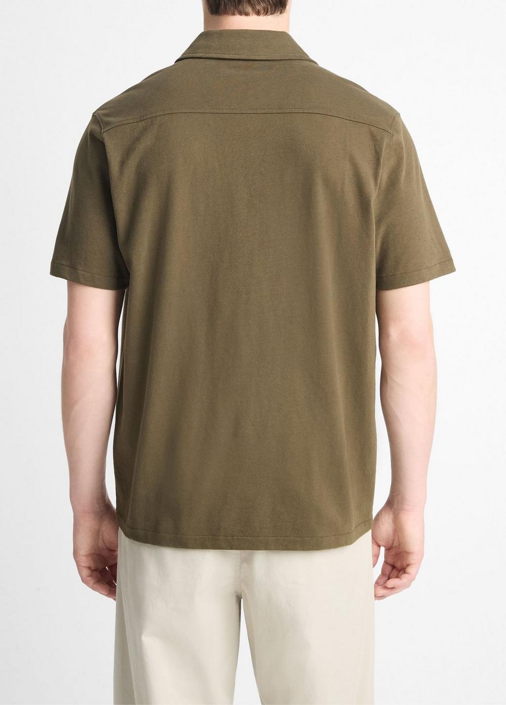 Mens Sueded Cotton Jersey Button-Front Shirt, Soft Black, Size XS Vince Product Image