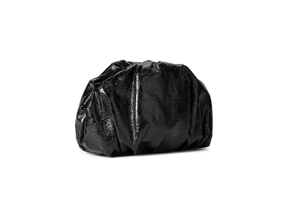Ruched Zip Faux-Leather Clutch Bag Product Image