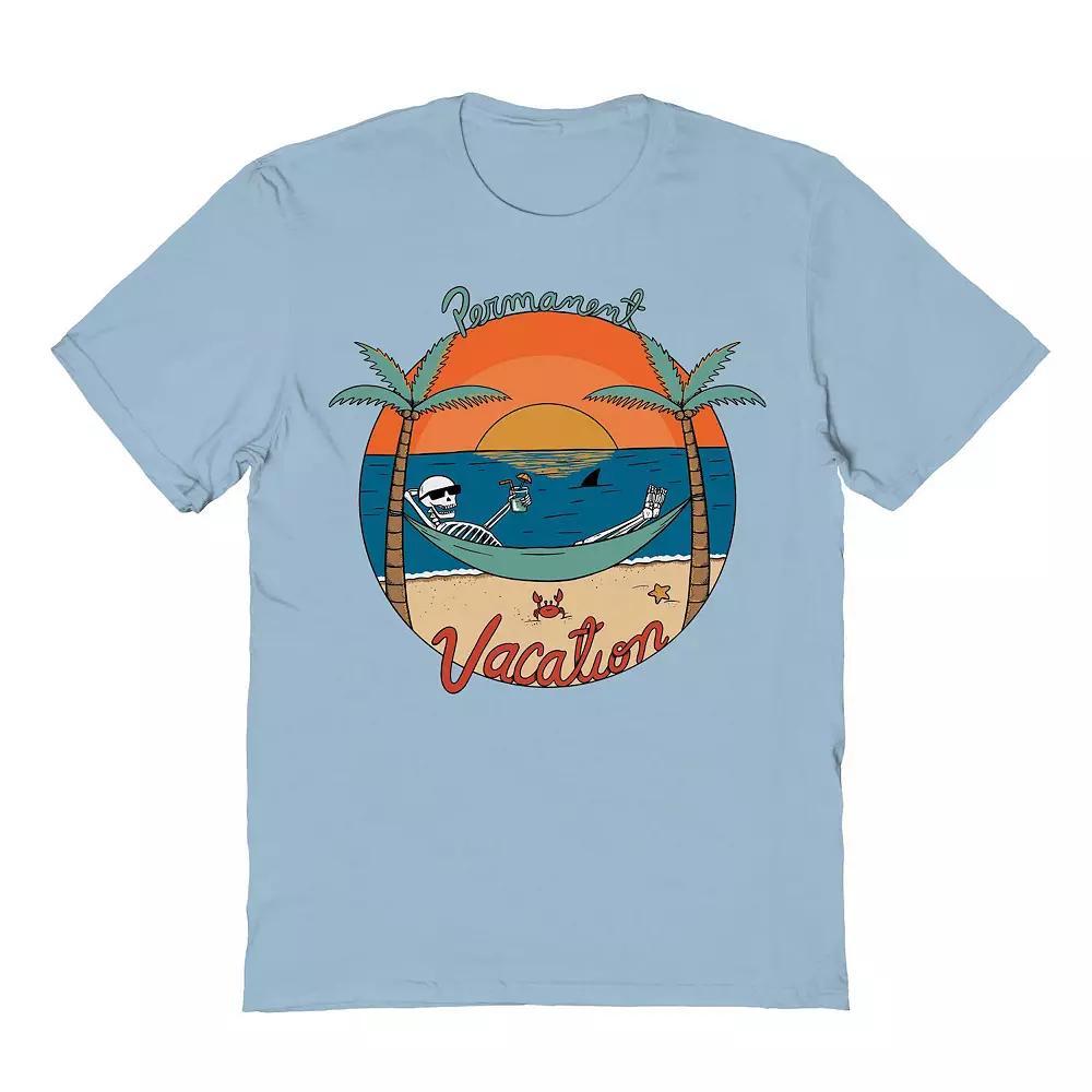 Men's COLAB89 by Threadless Skull permanent vacation Graphic Tee, Size: XXL, Light Blue Product Image