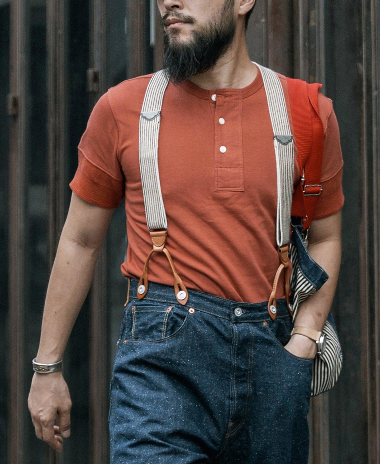 Vintage Short Sleeve Henley T-Shirt - Brick Red Product Image