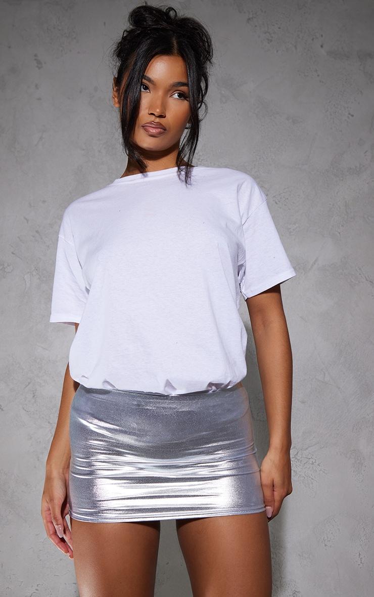 Silver Foil Low Rise Micro Mini Skirt Product Image
