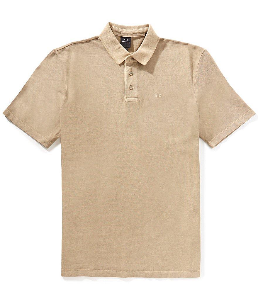 Armani Exchange Washed Pique Short Sleeve Polo Shirt Product Image