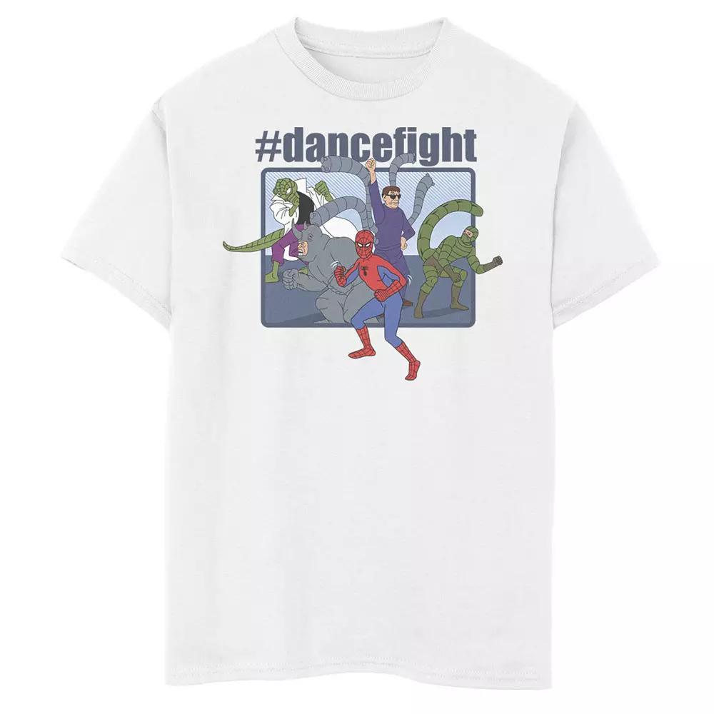 Boys 8-20 Marvel Spider-Man And Villains #dancefight Portrait Panel Graphic Tee, Boy's, Size: XL, Athletic Grey Product Image