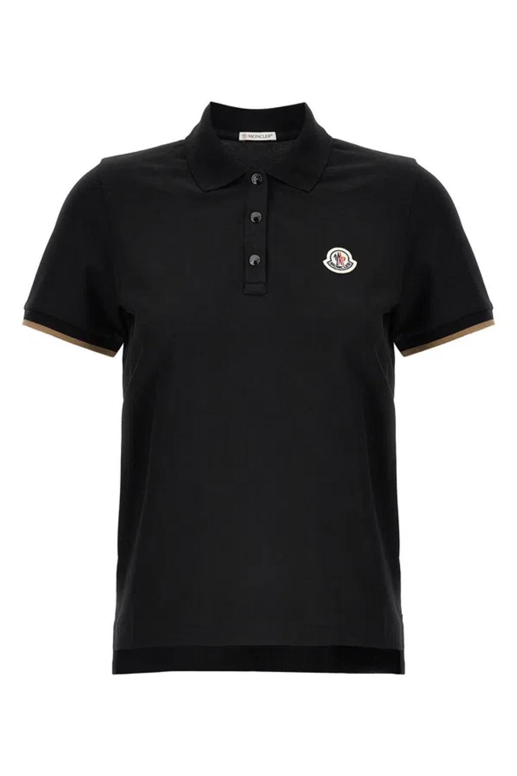 MONCLER Women Logo Polo Shirt In Black Product Image