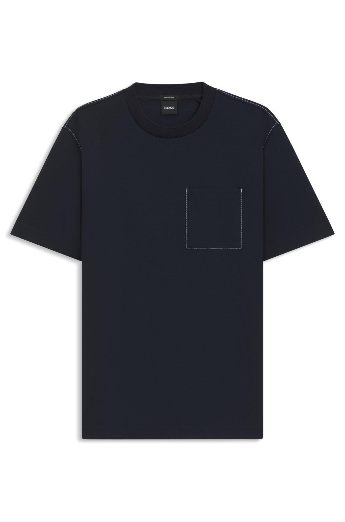 HUGO - Interlock-cotton polo shirt with stacked logo - Dark Green Product Image