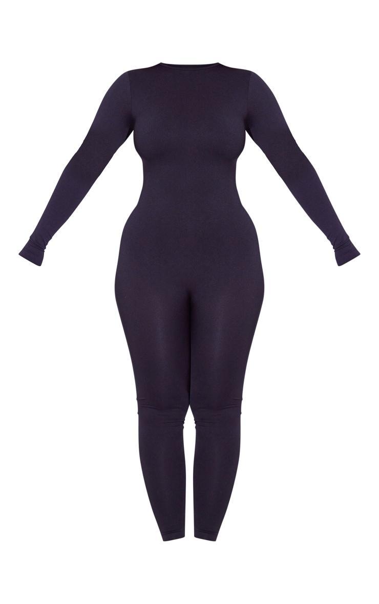 Shape Black Stretch Seamless Long Sleeve Jumpsuit Product Image