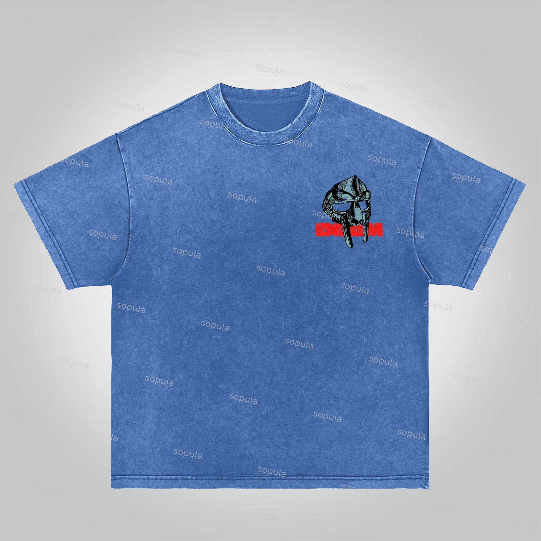Sopula Vintage The Illest Villain Mf Doom Graphic Print Acid Washed T-Shirt Product Image