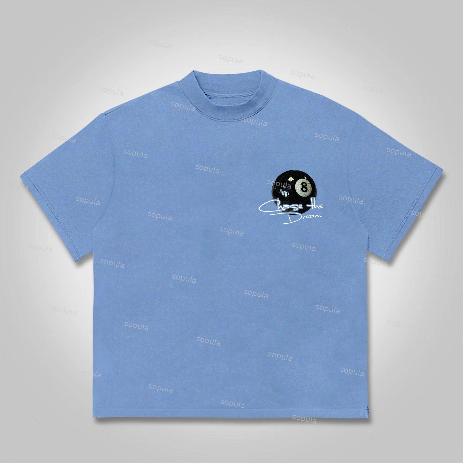 Sopula Chase The Dream Vintage Billiards Graphics Cotton T-Shirt Product Image