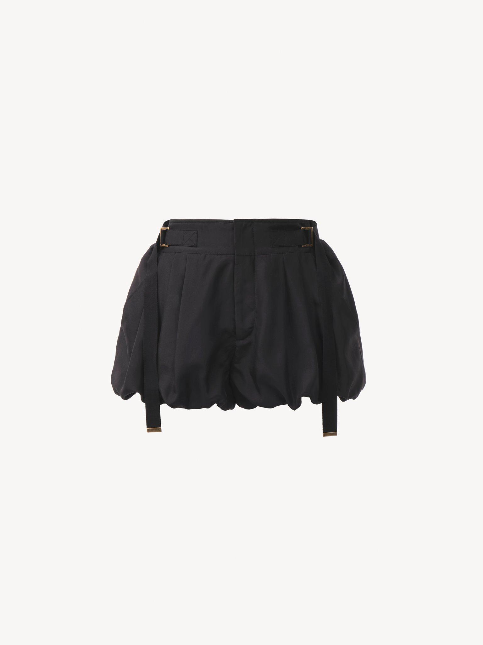Mini bloomer shorts in washed silk habotai Product Image