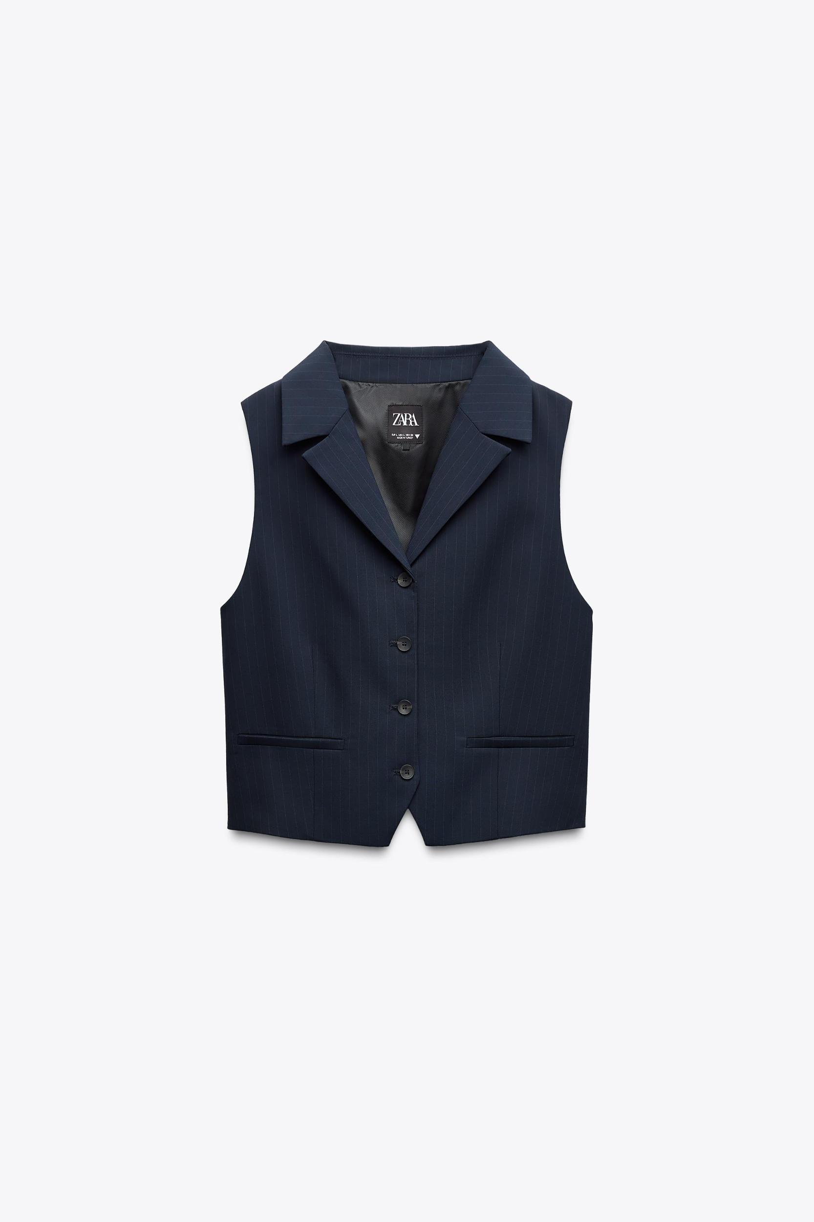 FITTED PINSTRIPE VEST Product Image
