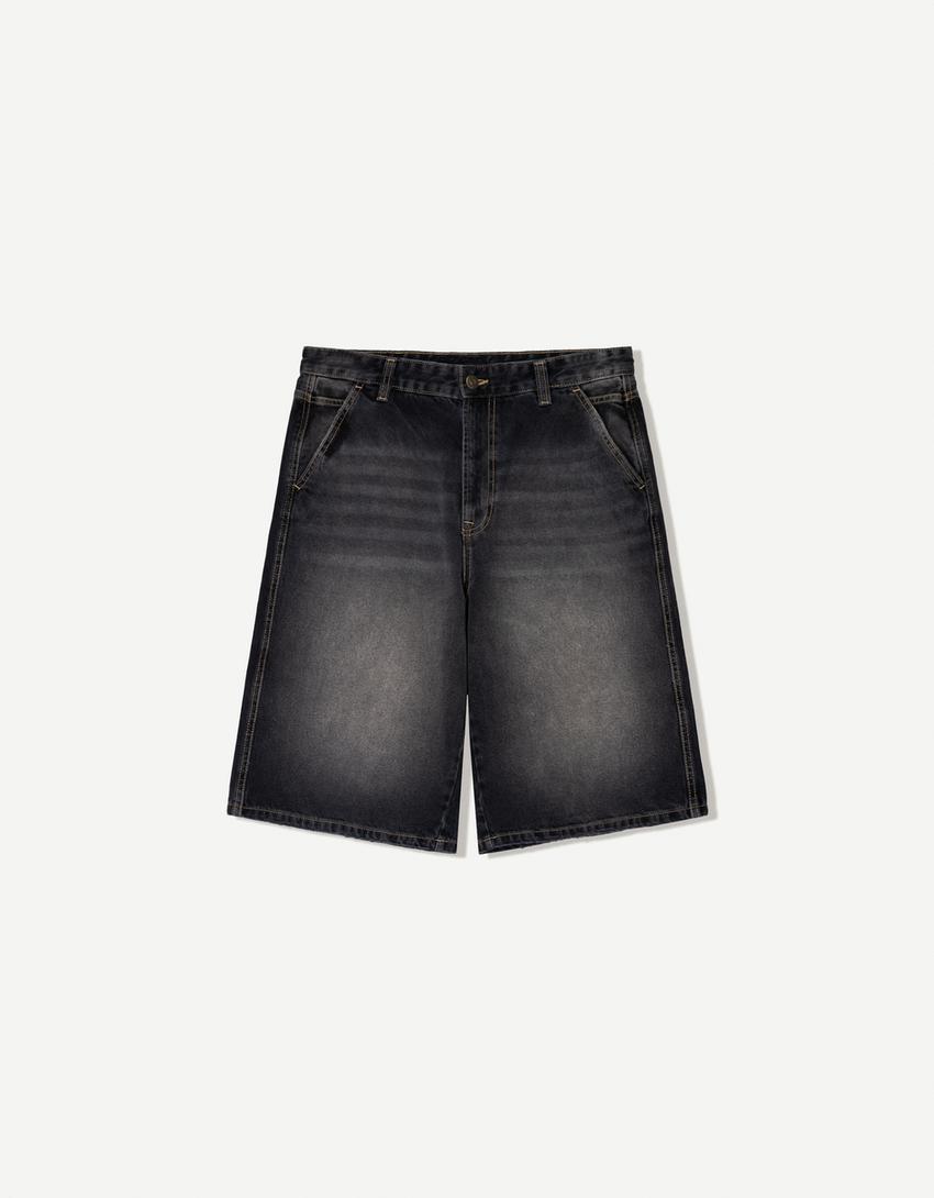 Denim skater Bermuda shorts Product Image