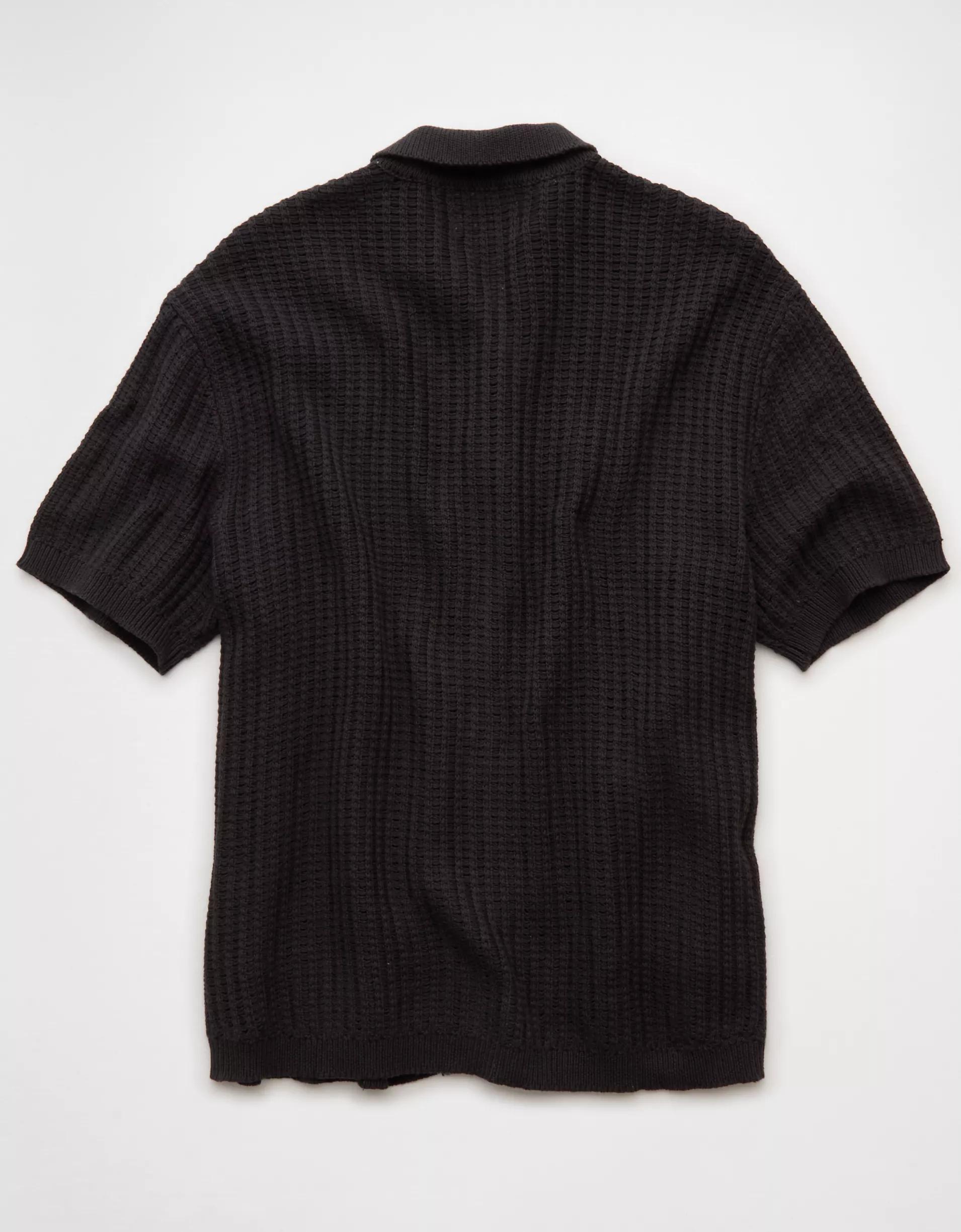 AE Weekend Button-Up Sweater Polo Shirt Product Image