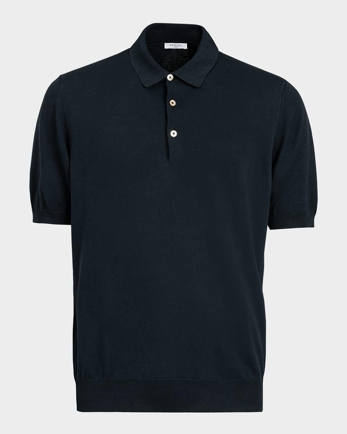 Mens Garment-Washed Cotton Polo Shirt Product Image