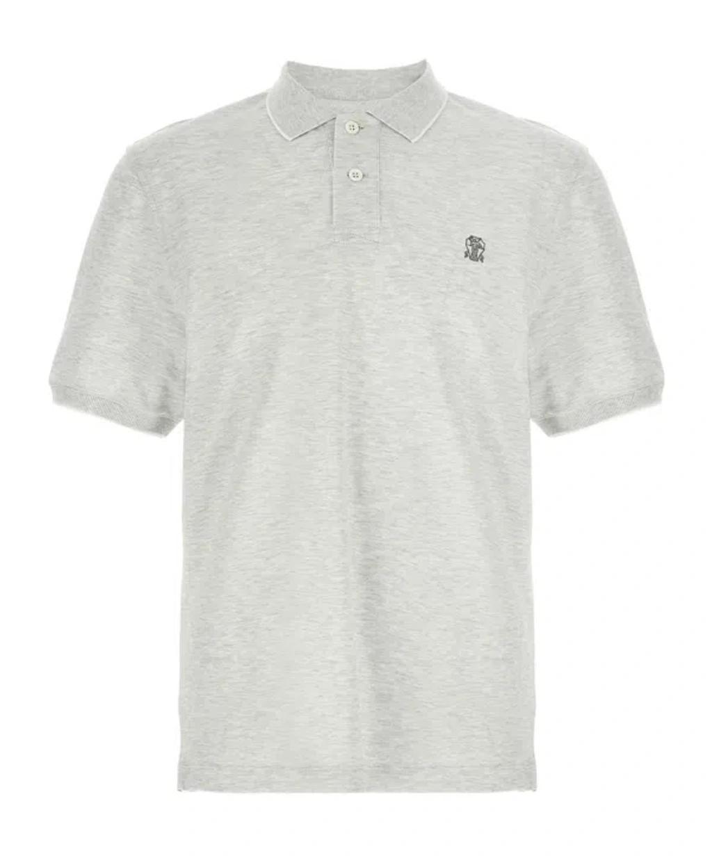 BRUNELLO CUCINELLI Short-sleeved Polo Shirt In White Product Image
