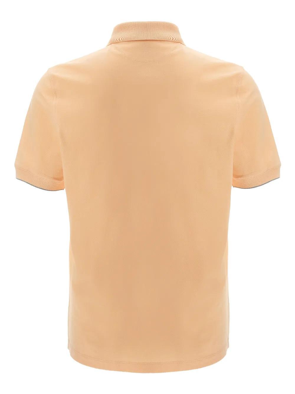 BRUNELLO CUCINELLI Logo-embroidery Piqué Polo Shirt In Orange Product Image