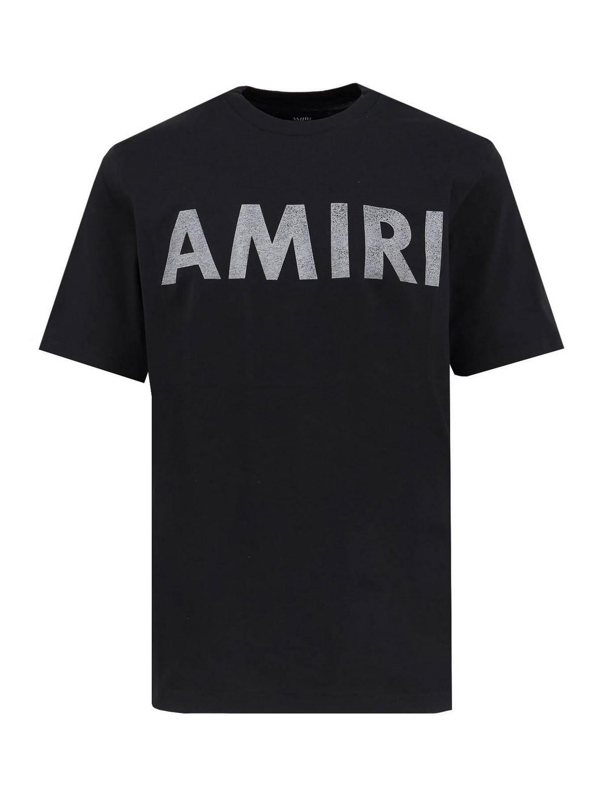 AMIRI Black Cotton T-shirt With Bold Logo Statement Product Image