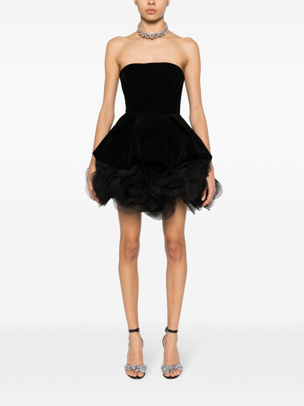 strapless velvet mini dress Product Image