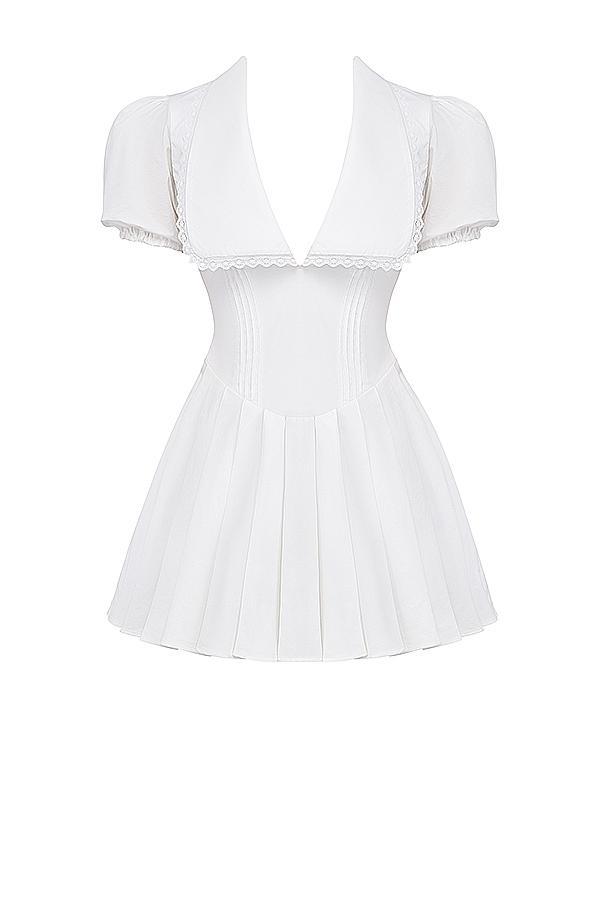 Piera  white pleated mini dress Product Image