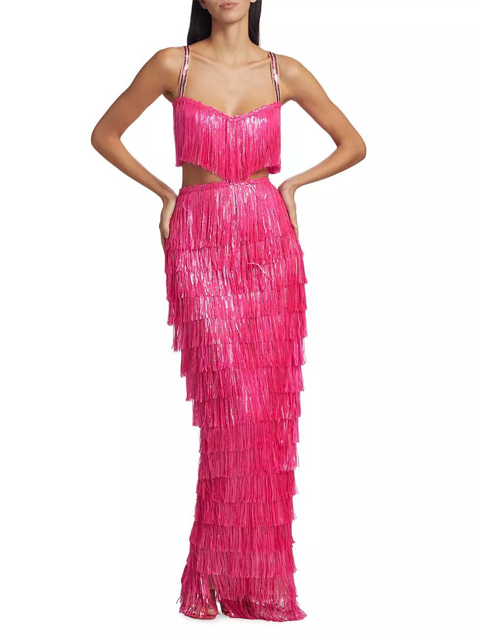 Sequin Fringe Two-Piece Skirt Set Product Image