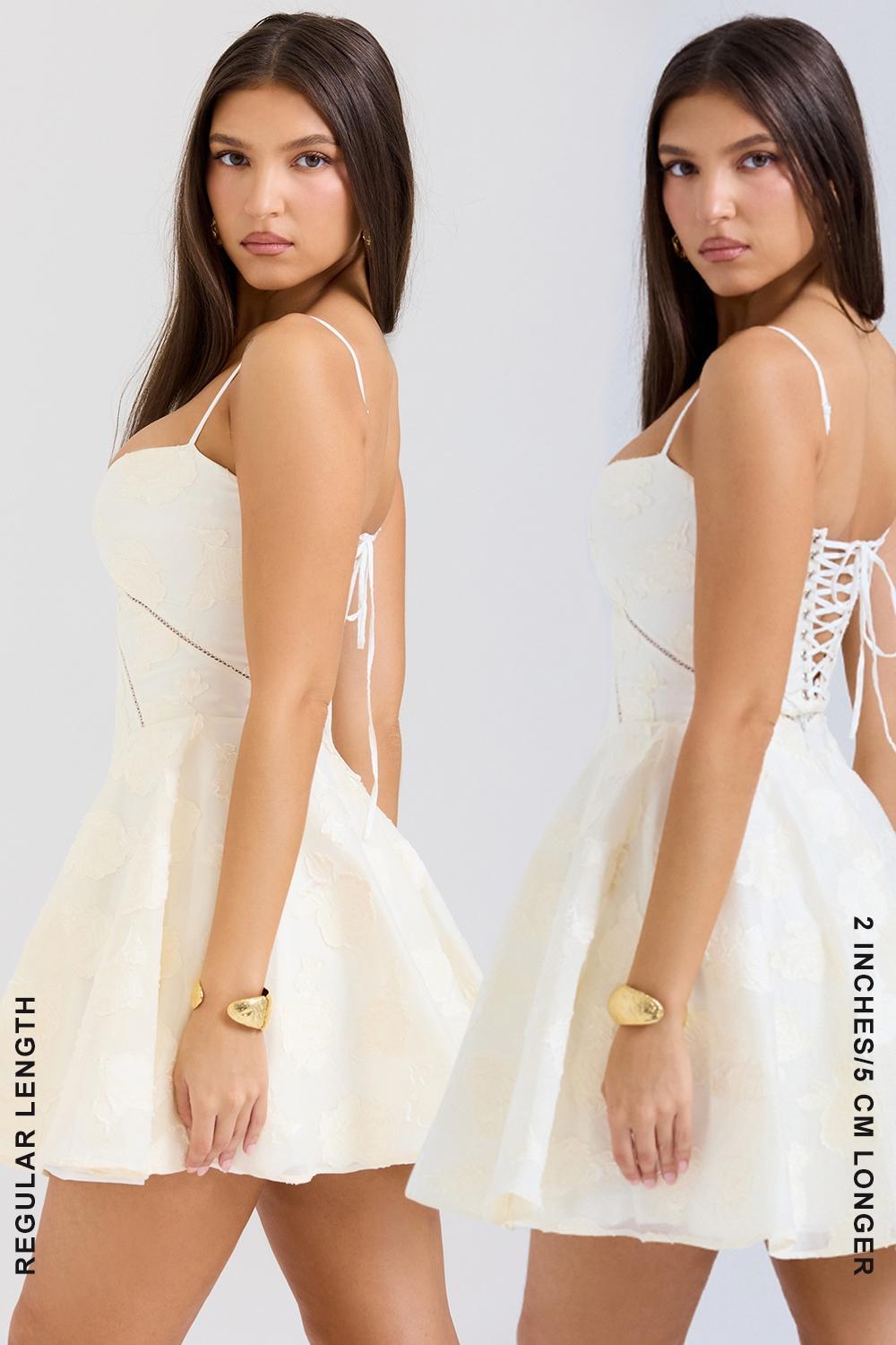 Serenita Vintage Cream Floral Mini Dress Product Image