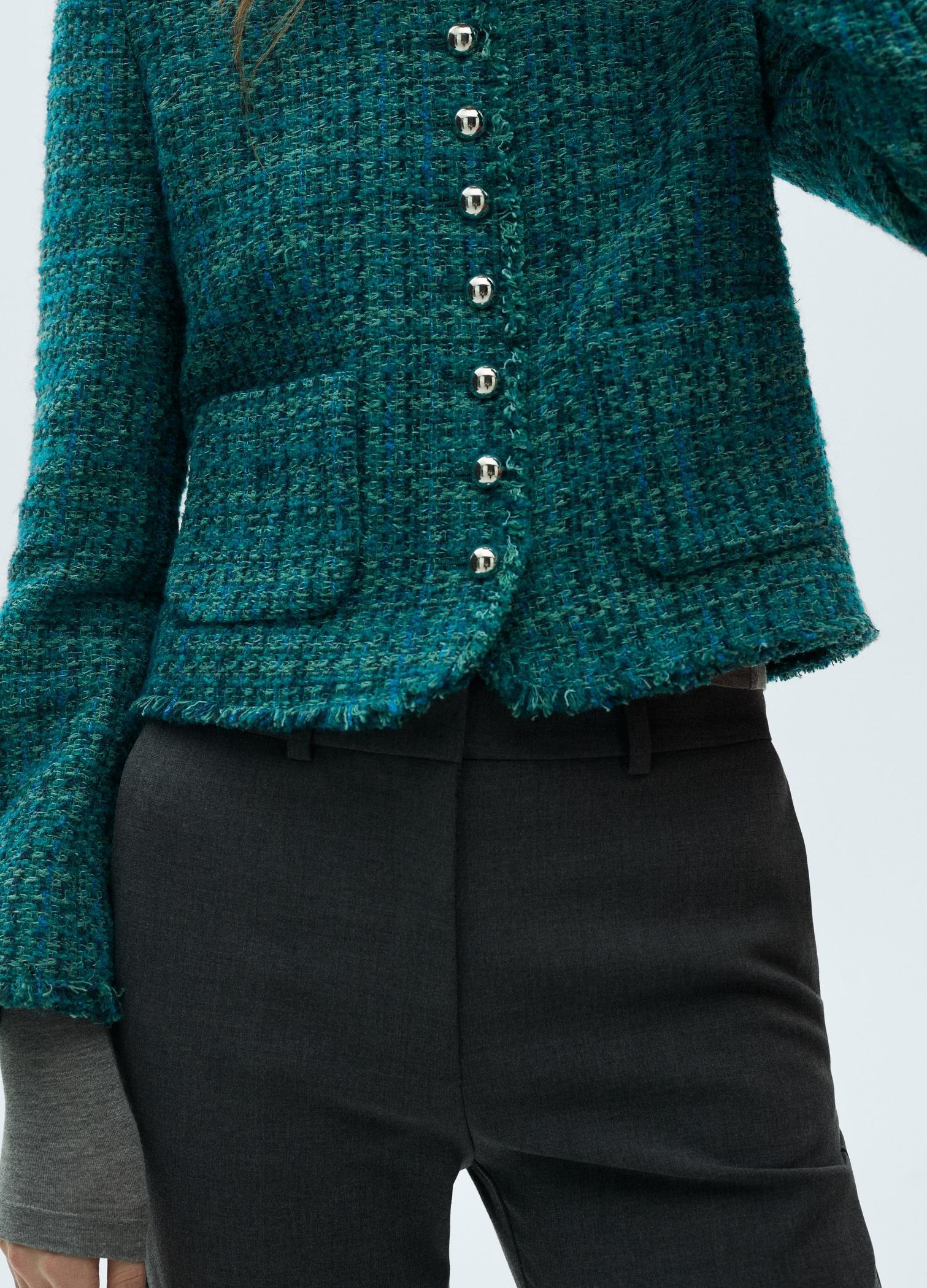 Pocket tweed jacket - Women | MANGO USA Product Image