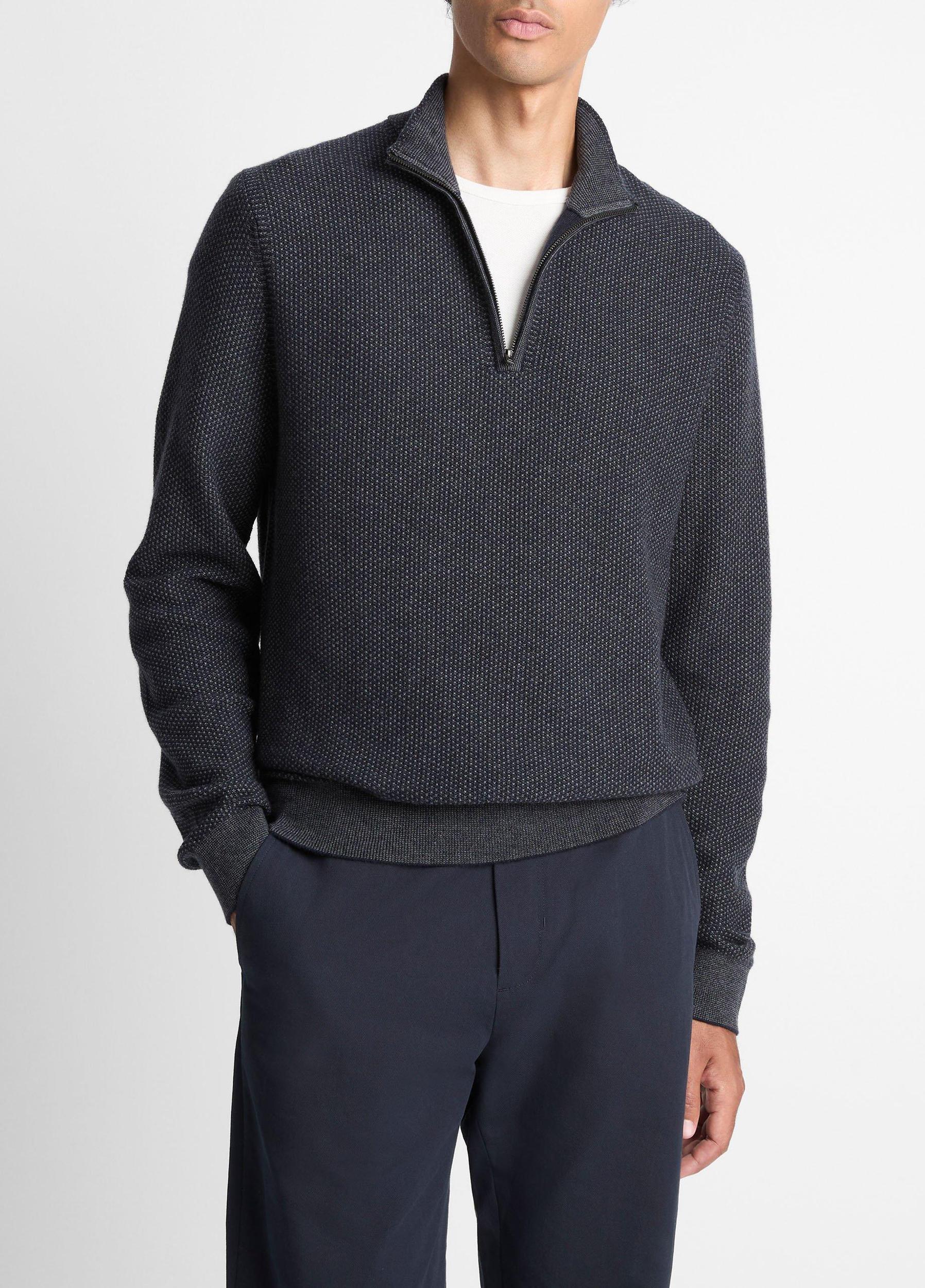 Geo-Jacquard Wool-Blend Quarter-Zip Sweater Product Image
