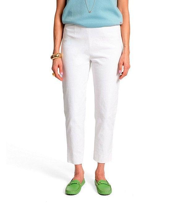 FRANCES VALENTINE Lucy Stretch Woven High Rise Slim Leg Trouser Pants Product Image