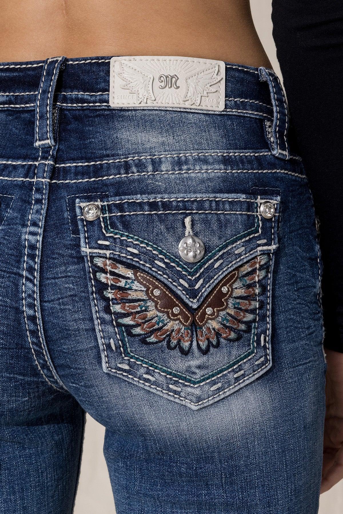 Tribal Wing Bootcut Jeans Product Image