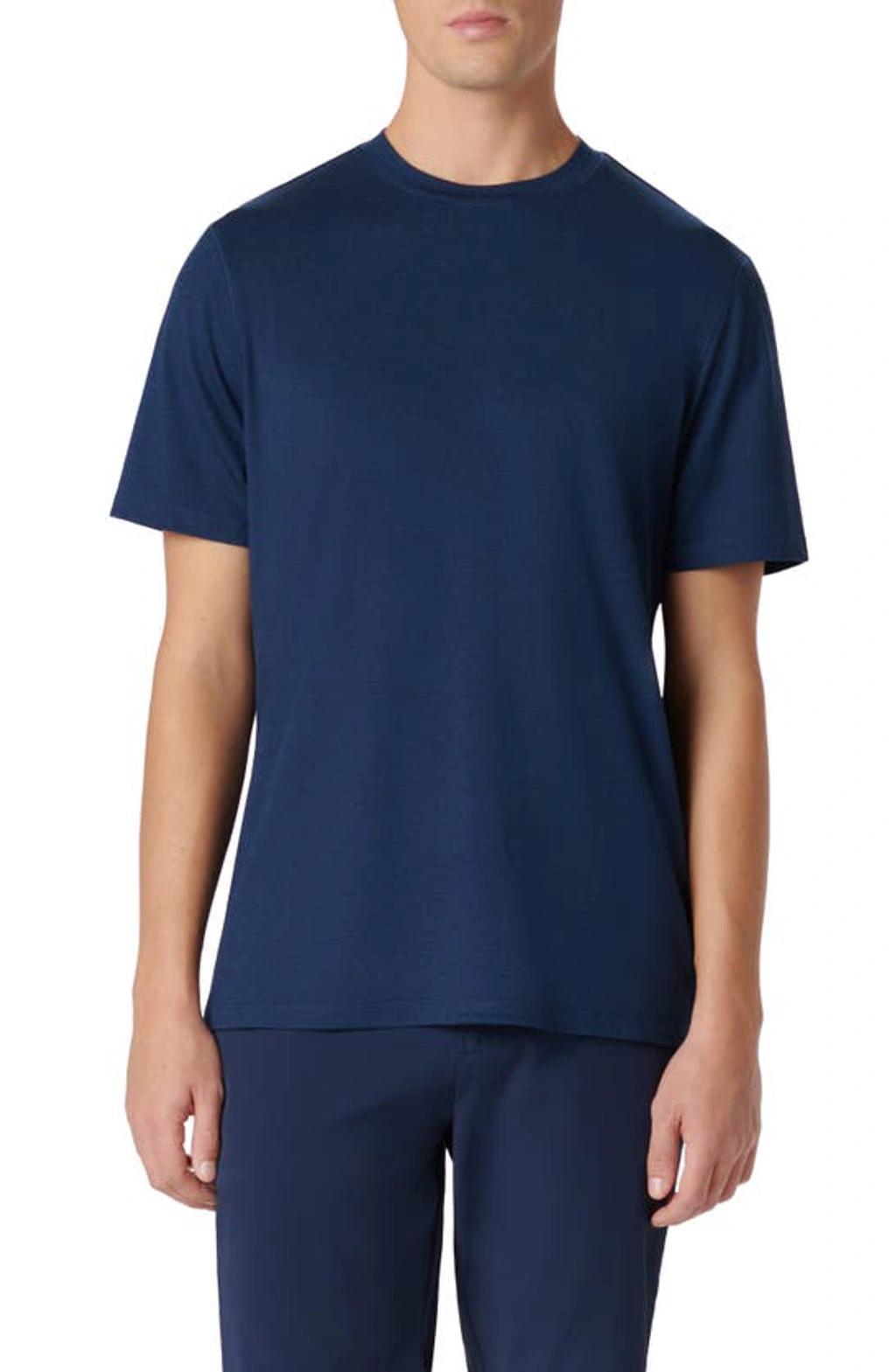 Mens Cotton Jersey Crewneck T-Shirt with Faux Layering Product Image