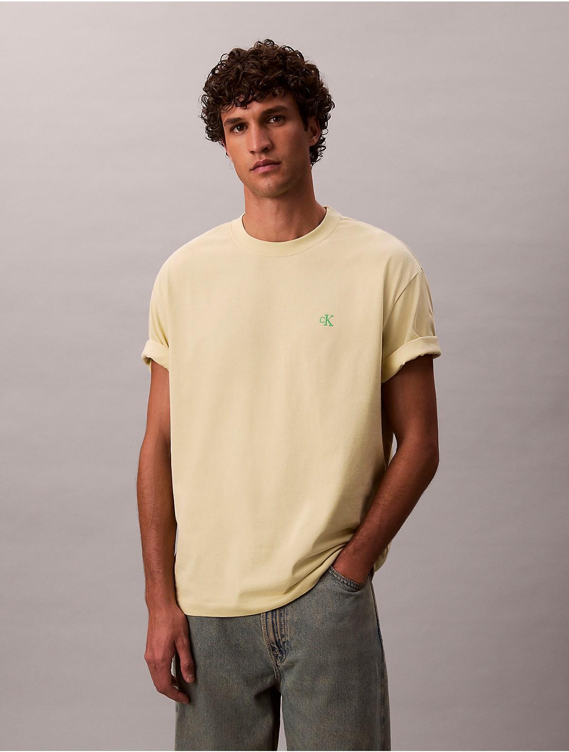 Calvin Klein Mens Archive Logo Relaxed Crewneck T-Shirt - Yellow Product Image