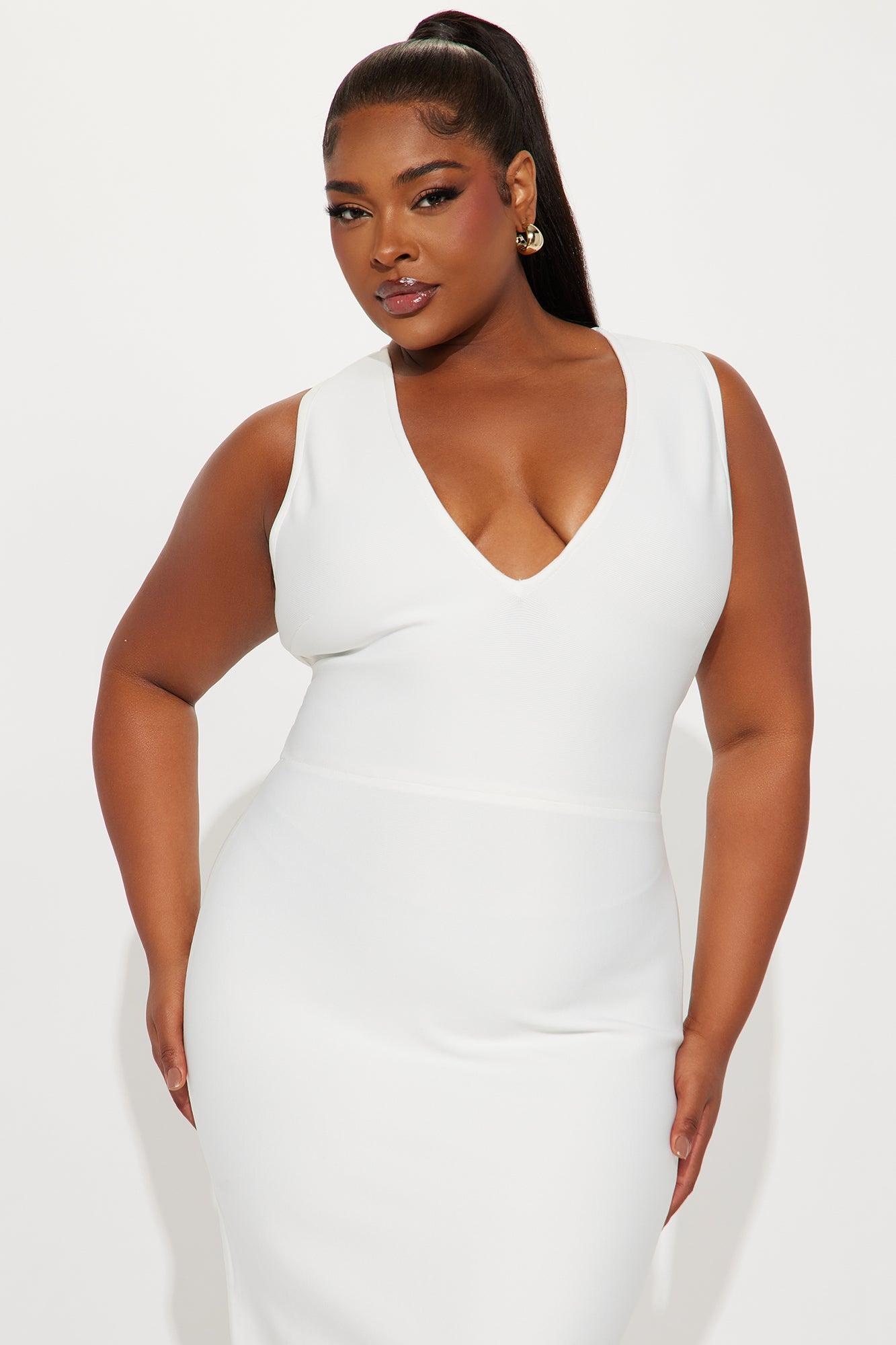 Bold Presence Bandage Midi Dress - White Product Image