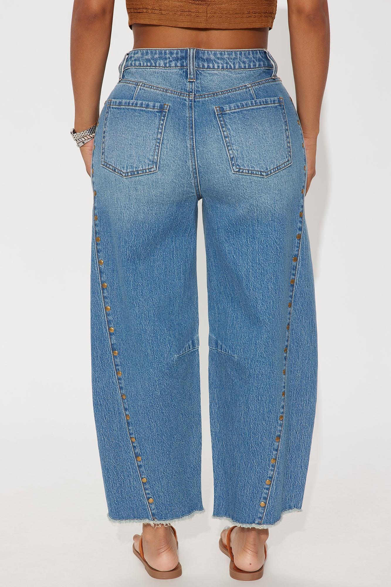 Best In Show Barrel Leg Jeans - Medium Wash Product Image