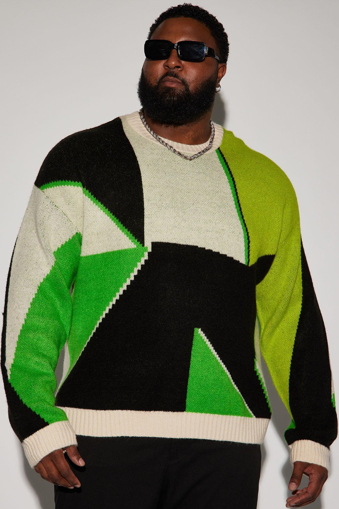 Worth It Crewneck Sweater - Green/combo Product Image