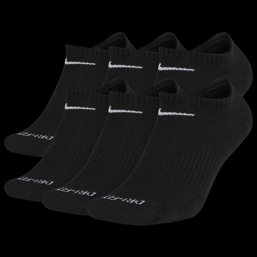 Women's Nike 6-Pack Everyday Plus Cushioned Training No-Show Socks, Size: Medium, Blackwhite Product Image
