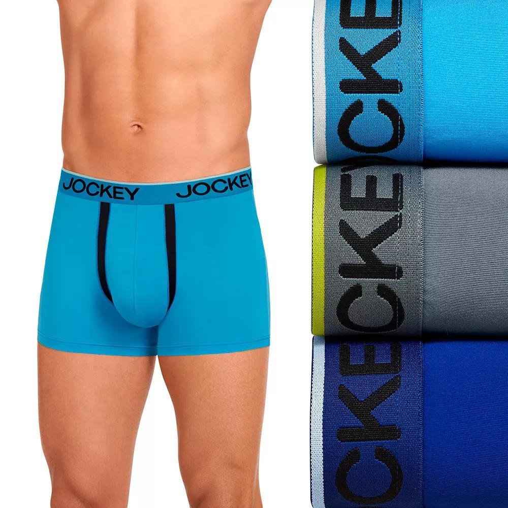 Men's Jockey® 3-pack Chafe Proof Pouch Microfiber Trunk, Size: Small, Blue Team Product Image