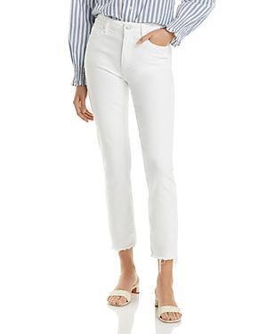 Paige Cindy High Rise Ankle Straight Jeans in White Noise Product Image