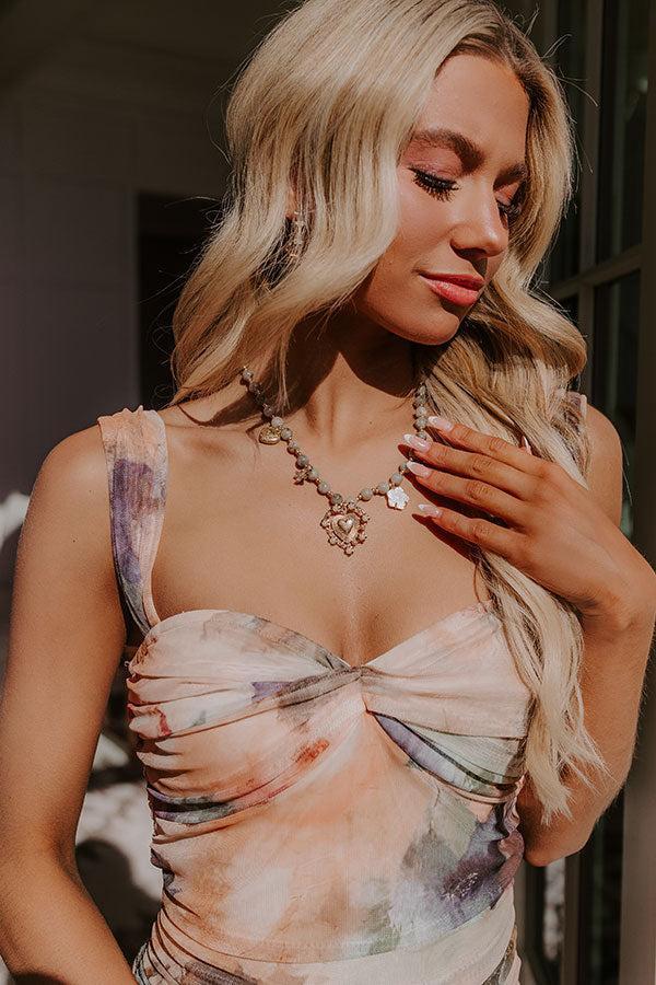 Chic Moment Charm Necklace in Sage Product Image