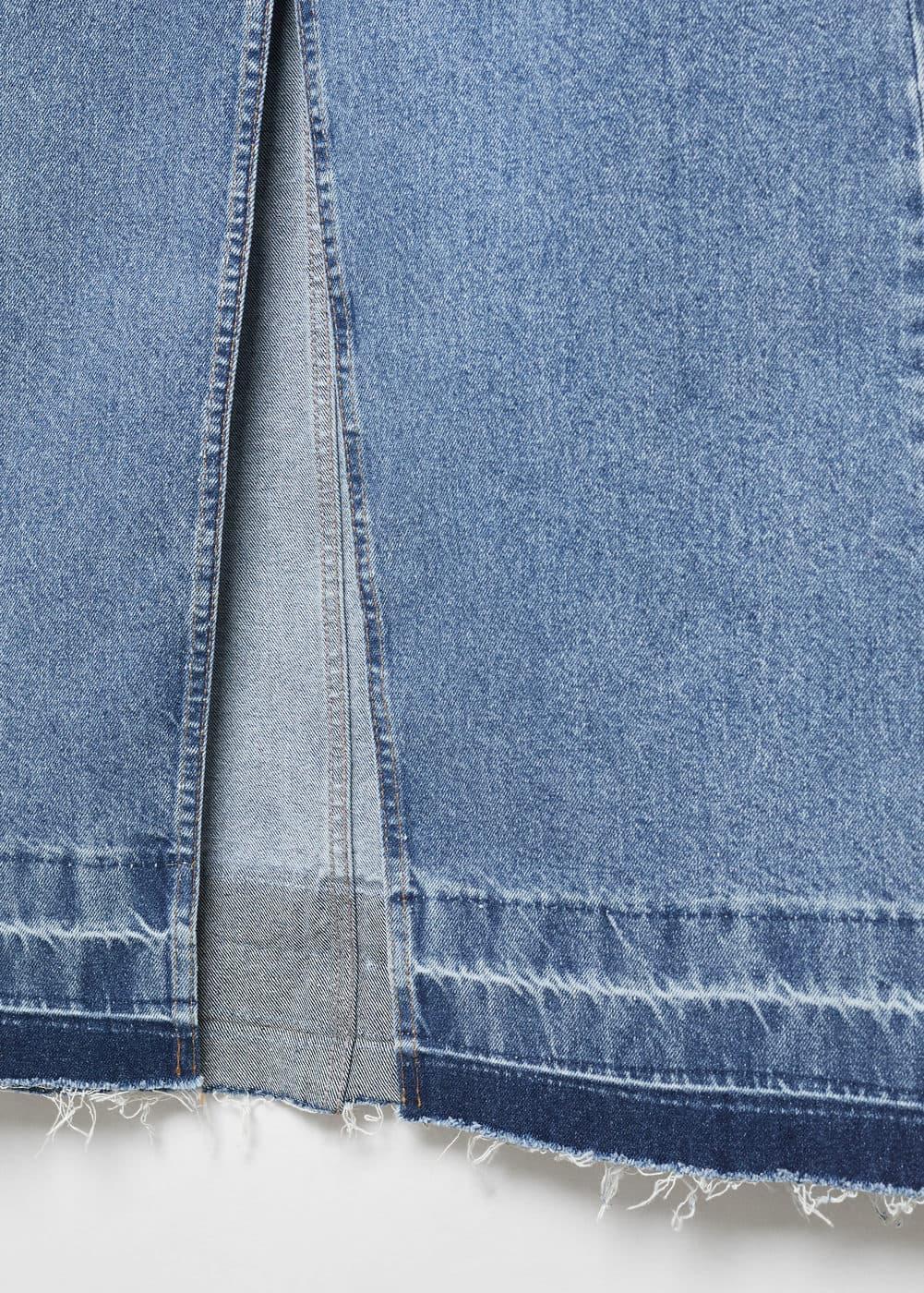 Mango raw hem detail denim maxi skirt Product Image