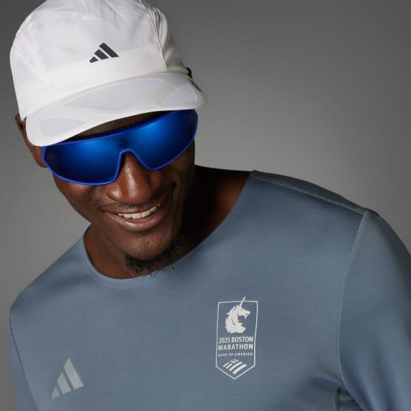 adidas Boston Marathon 2025 Adizero Long Sleeve Tee Onix XL Mens Product Image