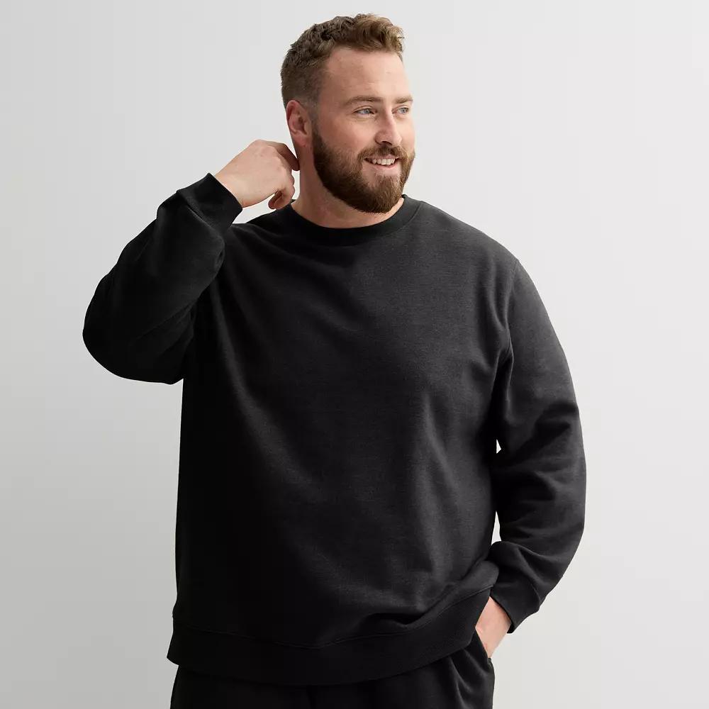 Big & Tall Tek Gear® Ultra Soft Fleece Crew Sweatshirt, Men's, Size: 3XB, Mineral Black Product Image