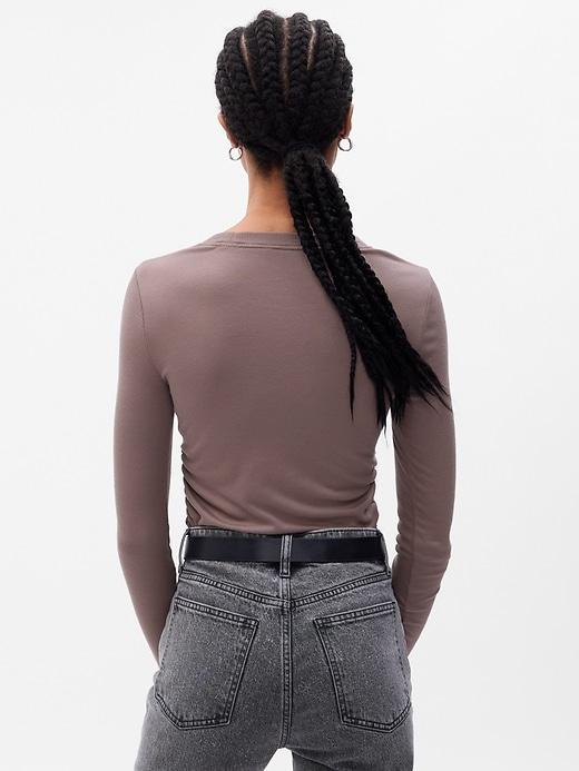 Mini Rib Ruched T-Shirt Product Image