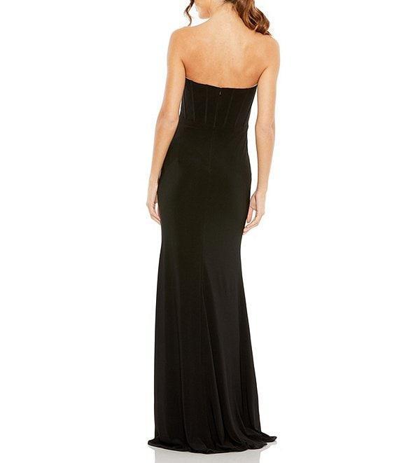 Mac Duggal Sweetheart Velvet Trim Jersey Gown Product Image