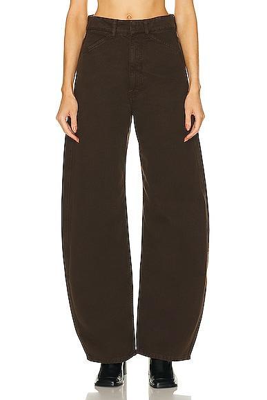 Lemaire High Waisted Curved Pant in Black Product Image