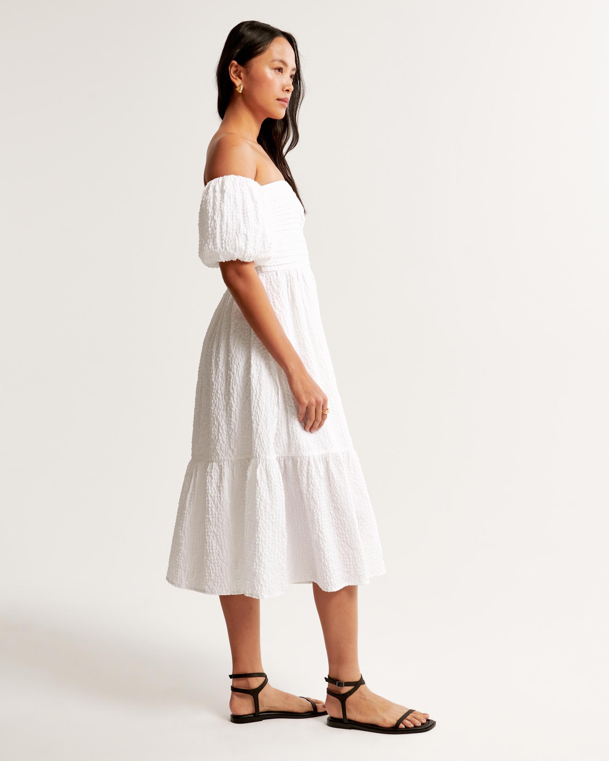 The A&F Emerson Off-The-Shoulder Midi Dress Product Image