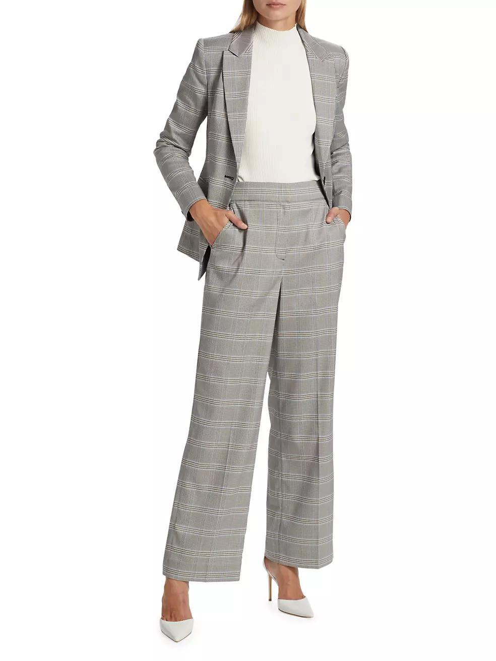The Kensington Plaid Wide-Leg Pants Product Image