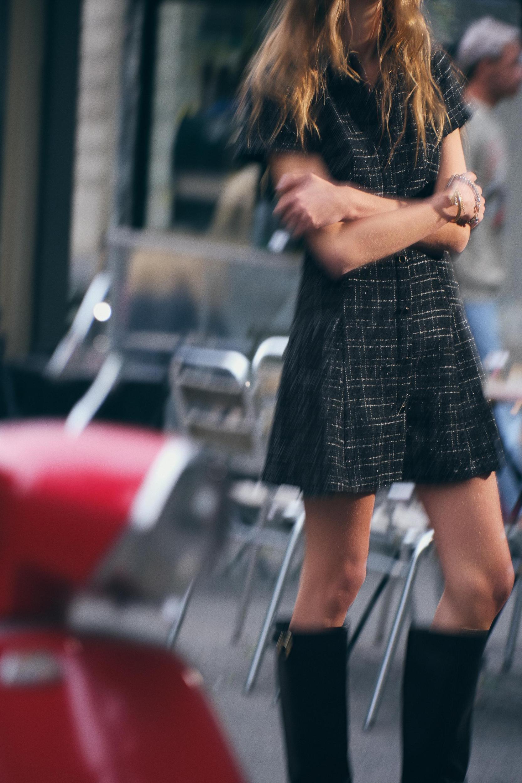 TEXTURED SHORT DRESS Product Image