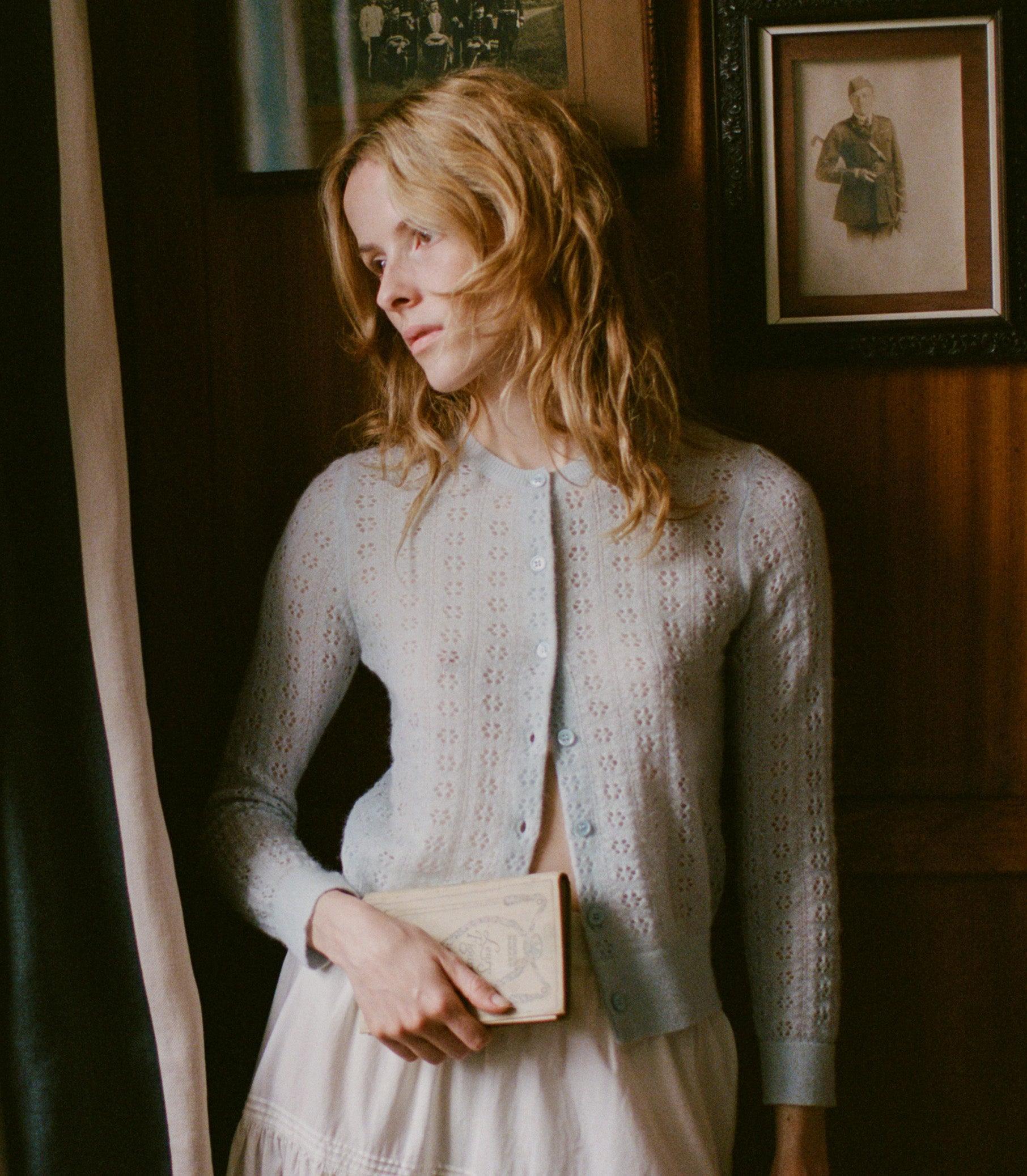 DANAE POINTELLE CARDIGAN -- SKY Product Image