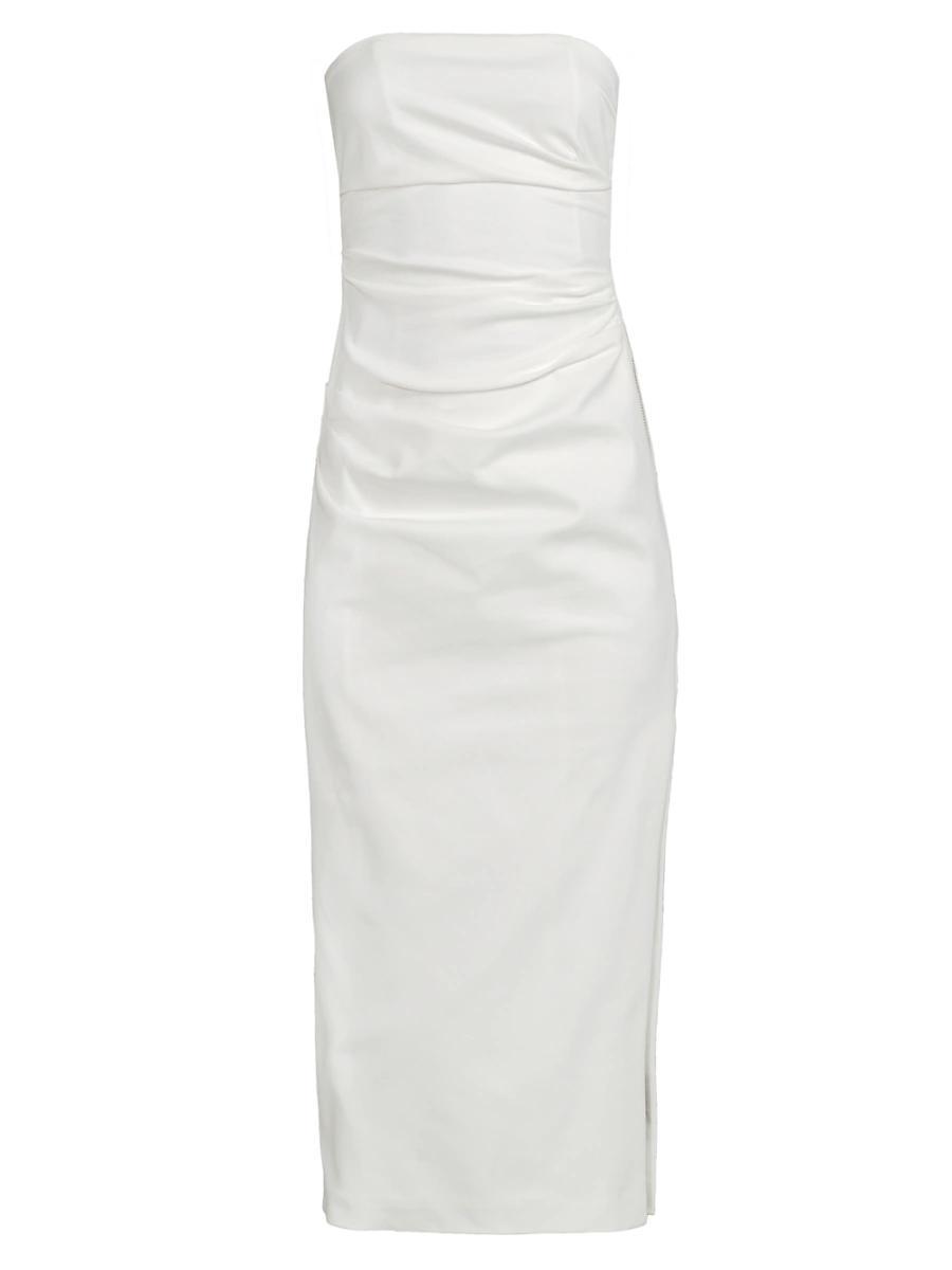 Womens Astrid Gathered Strapless Midi-Dress Product Image