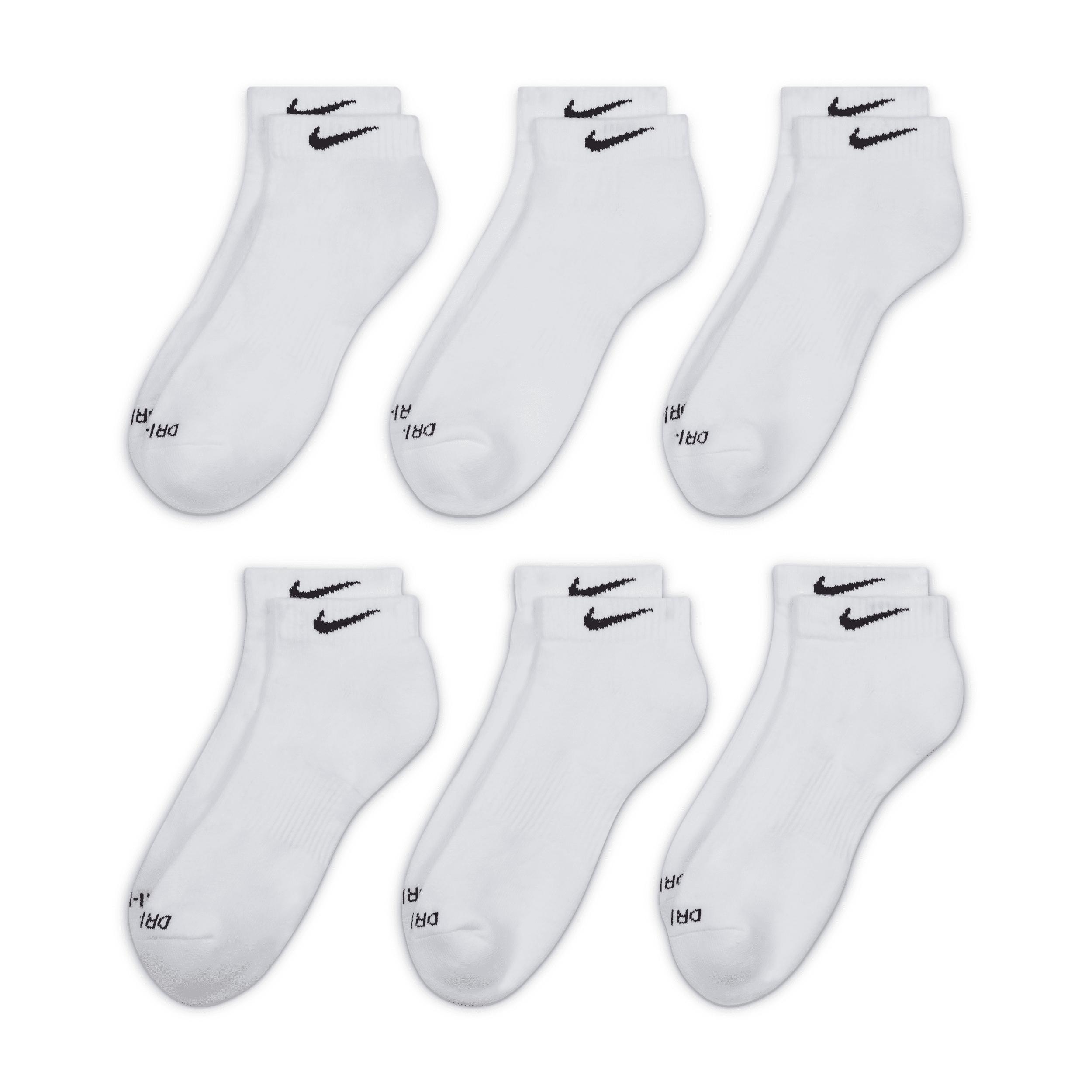 Men's Nike 6-pack Everyday Plus Cushioned Low-Cut Training Socks, Size: 12-15, White Product Image