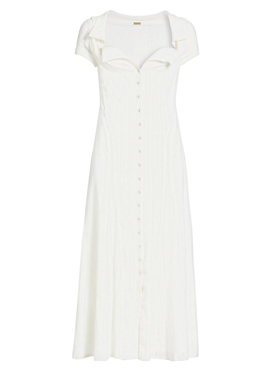 Womens Jeanie Cotton Button-Front Midi Dress Product Image